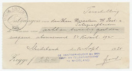 Midsland Terschelling 1925 - Kwitantie Posterijen - Zonder Classificatie