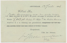 Briefkaart G. 67 Particulier Bedrukt Amsterdam 1906 - Postal Stationery