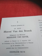 Doodsprentje Marcel Van Den Broeck / Hamme 11/8/1909 - 30/12/1990 ( Madeleine Van Haver ) - Religione & Esoterismo