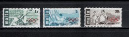 Malta 1976 Olympic Games Montreal, Waterball, Sailing, Athletics Set Of 3 MNH - Ete 1976: Montréal