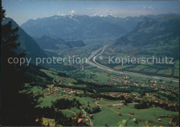 72579513 Gaflei Hoehenweg Suecka Rheintal Alpenpanorama Gaflei - Liechtenstein