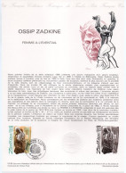 - Document Premier Jour OSSIP ZADKINE : FEMME A L'EVENTAIL - PARIS 19.01.1980 - - Skulpturen