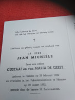 Doodsprentje Jean Michiels / Hamme 28/2/1922 - 28/3/1992 ( Z.v. Gustaaf Michiels En Maria De Geest ) - Religión & Esoterismo