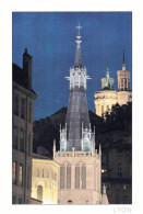 69 - LYON - église Saint Paul -la Fleche De L église Et La Basilique Notre Dame - Autres & Non Classés
