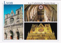 69 -  LYON -  Cathedrale Saint Jean - La Facade De Jour Et L Interieur - Autres & Non Classés