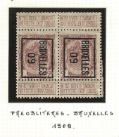 Voorafgestempelde  Bruxelles. 1909 Typo 11 B    Zie Scan - Typografisch 1906-12 (Wapenschild)