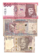 Lot De 3 Billets Différents Sud Afrique (Mandela)Hongrie Guinée - Colecciones Y Lotes