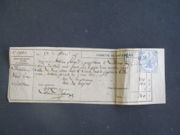 1865 TIMBRE IMPERIAL DIMENSION 50 C TIMBRE FICAL SUR RECU CONCESSION A PERPETUITE MONTPELLIER - Brieven En Documenten