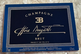Etiquette Champagne  Brut Ettoré Bugatti  Union Champenoise Epernay Marne 51 Thème Voiture, Sport, Compétition - Champagne