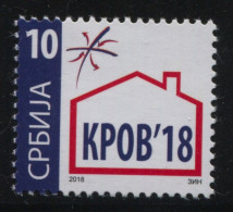 Serbia 2018, Roof For Refugees, Charity Stamp, Additional Stamp 10d, MNH - Serbie