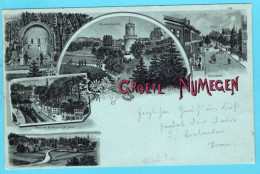 NEDERLAND Prentbriefkaart Groeten Uit 1898 Nijmegen Naar Düsseldorf, Duitsland - Nijmegen