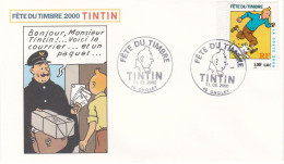 Fête Du Timbre 2000 Tintin  Le 11-03-2000   N° Y&T 3303 - Cartas & Documentos