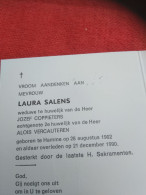 Doodsprentje Laura Salens / Hamme 28/8/1902 - 21/12/1990 ( Jozef Coppieters / Alois Vercauteren ) - Religion & Esotérisme