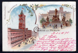 Germany Gruss Aus BERLIN 1898 Litho. Old Postcard  (h3626) - Mitte