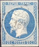FRANCE Y&T N°10 Louis-Napoléon 25c Bleu. Oblitéré Losange P.C. N°161 Aubervilliers - 1852 Luis-Napoléon