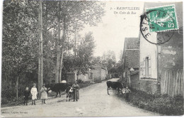 C. P. A. : 60 : RAINVILLERS : Un Coin De Rue, Animé, Vaches, Timbre En 1913 - Autres & Non Classés