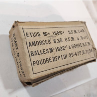 Boite Complète De 8 Cartouches De 8 Mm « Lebel » - Armas De Colección