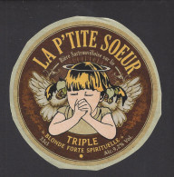 Etiquette De Bière Triple Blonde Forte Spirituelle -   Brasserie La P'tite Soeur à Sartrouville  (78) - Bière