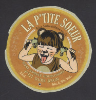 Etiquette De Bière Ambrée  -  Ptit Ours Brun -   Brasserie La P'tite Soeur à Sartrouville  (78) - Birra