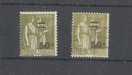 Yvert 298 - Types Paix Surchargés - 1 Timbre Neuf Sans Traces De Charnière + 1 Oblitéré - 1932-39 Paz