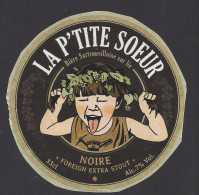 Etiquette De Bière Noir    -  Foreign Extra Stout   -   Brasserie La P'tite Soeur à Sartrouville  (78) - Beer