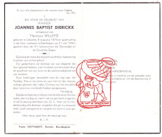 DP Joannes Baptist Dierickx ° Lebbeke 1876 † Baardegem Aalst 1960 X Mevr. Willems // Moens Van Handenhove - Images Religieuses