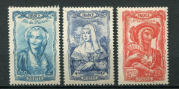 26480 FRANCE N°595, 597/8* Coiffes Régionales  1943  TB - Unused Stamps