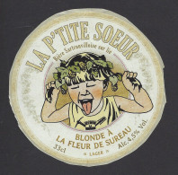 Etiquette De Bière Blonde  -  A La Fleur De Sureau   -   Brasserie La P'tite Soeur à Sartrouville  (78) - Cerveza
