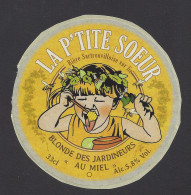 Etiquette De Bière Blonde  -  Des Jardineurs Au Miel  -   Brasserie La P'tite Soeur à Sartrouville  (78) - Birra