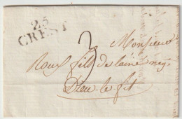 1817 Marque Postale 25 CREST Sur LAC (lot 191) - 1801-1848: Voorlopers XIX