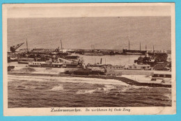 NEDERLAND Prentbriefkaart Zuiderzeewerken - Werkhaven Bij Oude Zeug 1930 's Gravenhage Naar Canada - Other & Unclassified