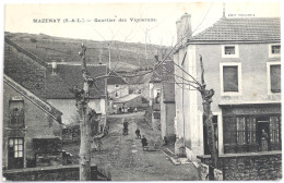 C. P. A. : 71 : MAZENAY : Quartier Des Vignerons, "Café Lyonnais", Animé, Timbre En 1912 - Autres & Non Classés