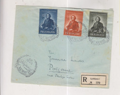 YUGOSLAVIA,1949 LJUBLJANA PRESERN FDC Registered Cover - Covers & Documents