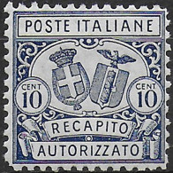 1928 Italia Recapito Autorizzato 10c. Azzurro Bc MNH Sassone N. 1 - Sonstige & Ohne Zuordnung