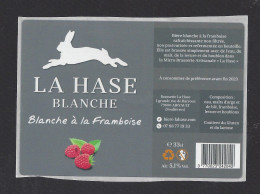Etiquette De Bière Blanche  -  à La Framboise -  Brasserie La Hase  à  Airvault   (79) - Bière
