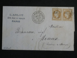 DP4  FRANCE   LETTRE  SIGNEE  SUPERBE 1868   ETOILE DE PARIS N° 39   A MEAUX +PAIRE N° 28 +AFF. INTERESSANT++ - 1849-1876: Periodo Clásico