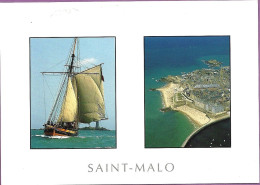 *CPM  - 35 - SAINT MALO - Vue Aérienne Et Voilier - Saint Malo