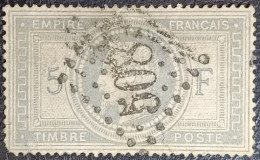 FRANCE Y&T N°33Ad Napoléon 5Fr. Gris Bleu. Oblitéré Losange C.G. N°508 Boëge - 1863-1870 Napoléon III. Laure