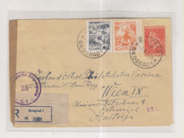 YUGOSLAVIA,1951 BEOGRAD Registered  Censored Postal Stationery Cover To Austria - Covers & Documents