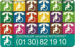 Germany - Zentraler RehaVital Notdienst - O 1606 - 08.1994, 5.000ex, 6DM, Used - O-Series : Series Clientes Excluidos Servicio De Colección