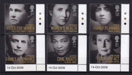 194 GRANDE BRETAGNE 2008 - Y&T 3061/66 - Femme Celebre Portait - Neuf ** (MNH) Sans Charniere - Unused Stamps