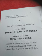 Doodsprentje Rosalia Van Meersche / Hamme 26/8/1910 - 9/4/1992 ( Henri Van Damme ) - Godsdienst & Esoterisme