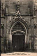 N°2970 W -cpa Melun -portail Principal De L'église Saint Aspais- - Melun