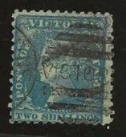 Victoria    .   SG    .   Xxx  Blue  On Greem   .   Wmk 2      .   O      .     Cancelled - Used Stamps