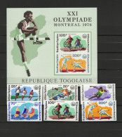 Togo 1976 Olympic Games Montreal, Fencing, Motor Cycle Etc. Set Of 6 + S/s Imperf. MNH -scarce- - Zomer 1976: Montreal