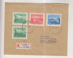 YUGOSLAVIA,1949 ZAGREB Registered   Cover Ttrain - Brieven En Documenten