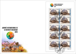 MALI 2024 FDC MS 10V - GIANT TURTLE TURTLES REPTILES TORTUES TORTUE GEANTE - INTERNATIONAL DAY BIODIVERSITY - Schildkröten