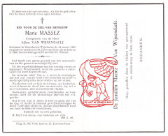 DP Marie Massez ° Steenhuize-Wijnhuize Herzele 1895 † Sint-Lievens-Esse 1960 X Alfons Van Wijnendaele - Devotion Images
