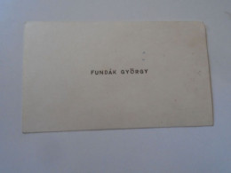 D203057    Visiting Card Hungary - Fundák György 1929 - Cartes De Visite