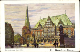 Artiste CPA Schulze, Kurt, Hansestadt Bremen, Rathaus Und Kirche - Altri & Non Classificati